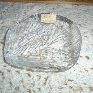 Vintage Hadeland Glassverk Norway Clear Textured Crystal Glass Candle Holder, Ri